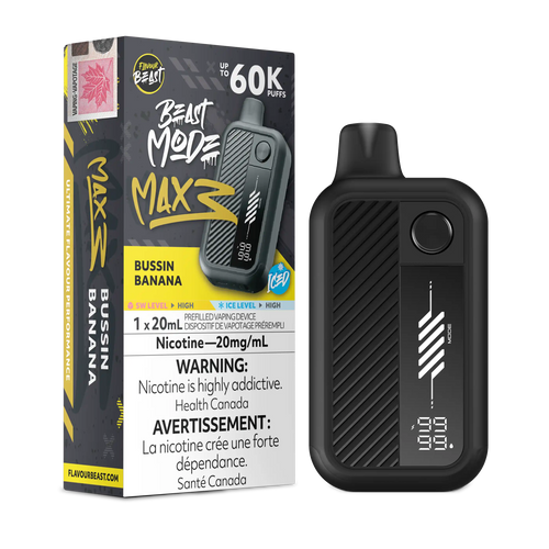 Bussin Banana Iced Flavour Beast Mode Max 3 - Disposable Vape 60K