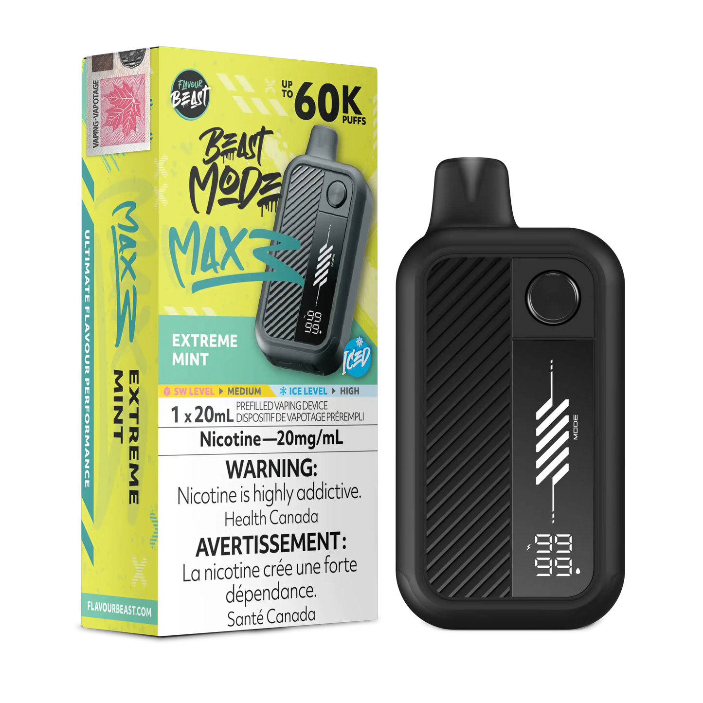 Extreme Mint Iced Flavour Beast Mode Max 3 - Disposable Vape 60K