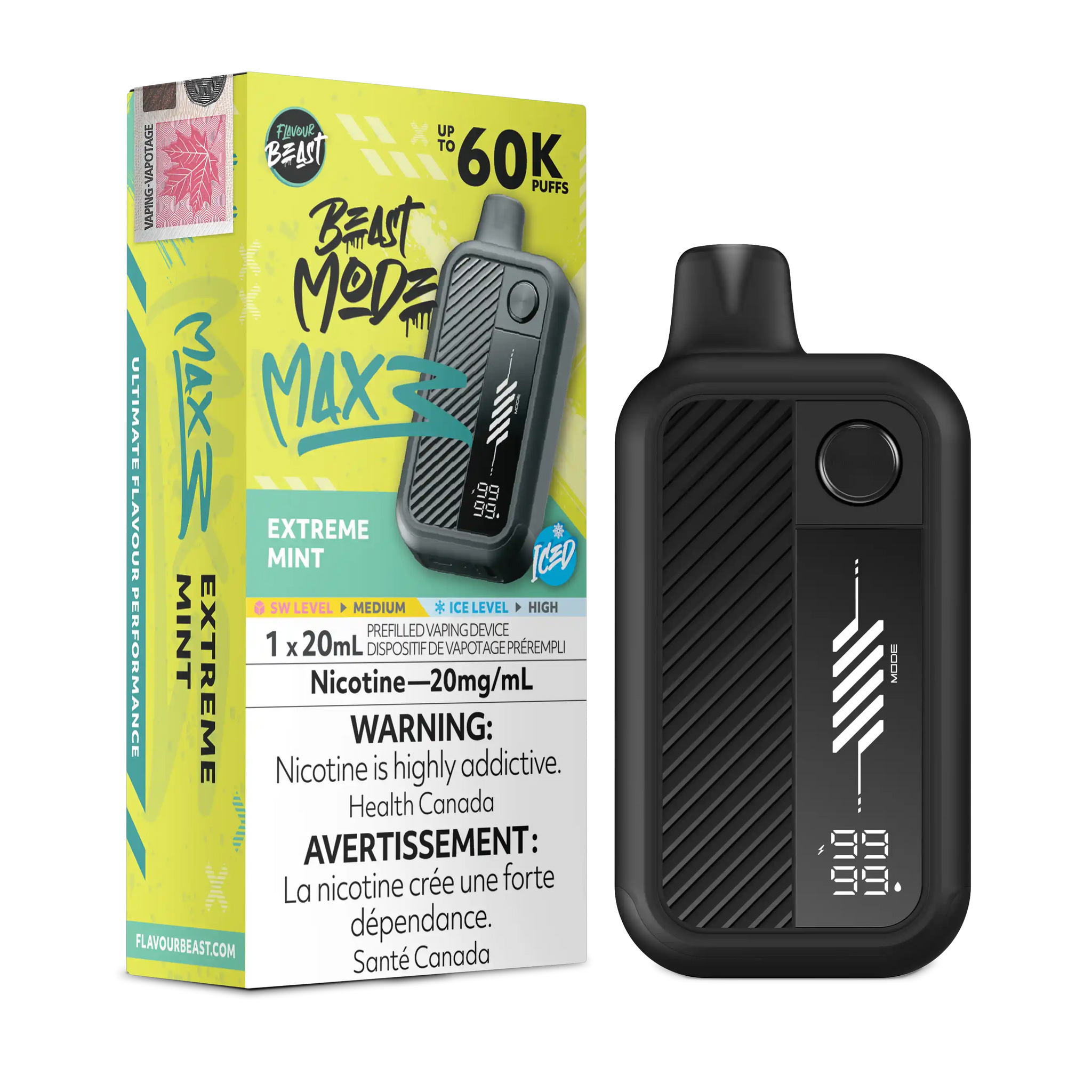 Extreme Mint Iced Flavour Beast Mode Max 3 - Disposable Vape 60K