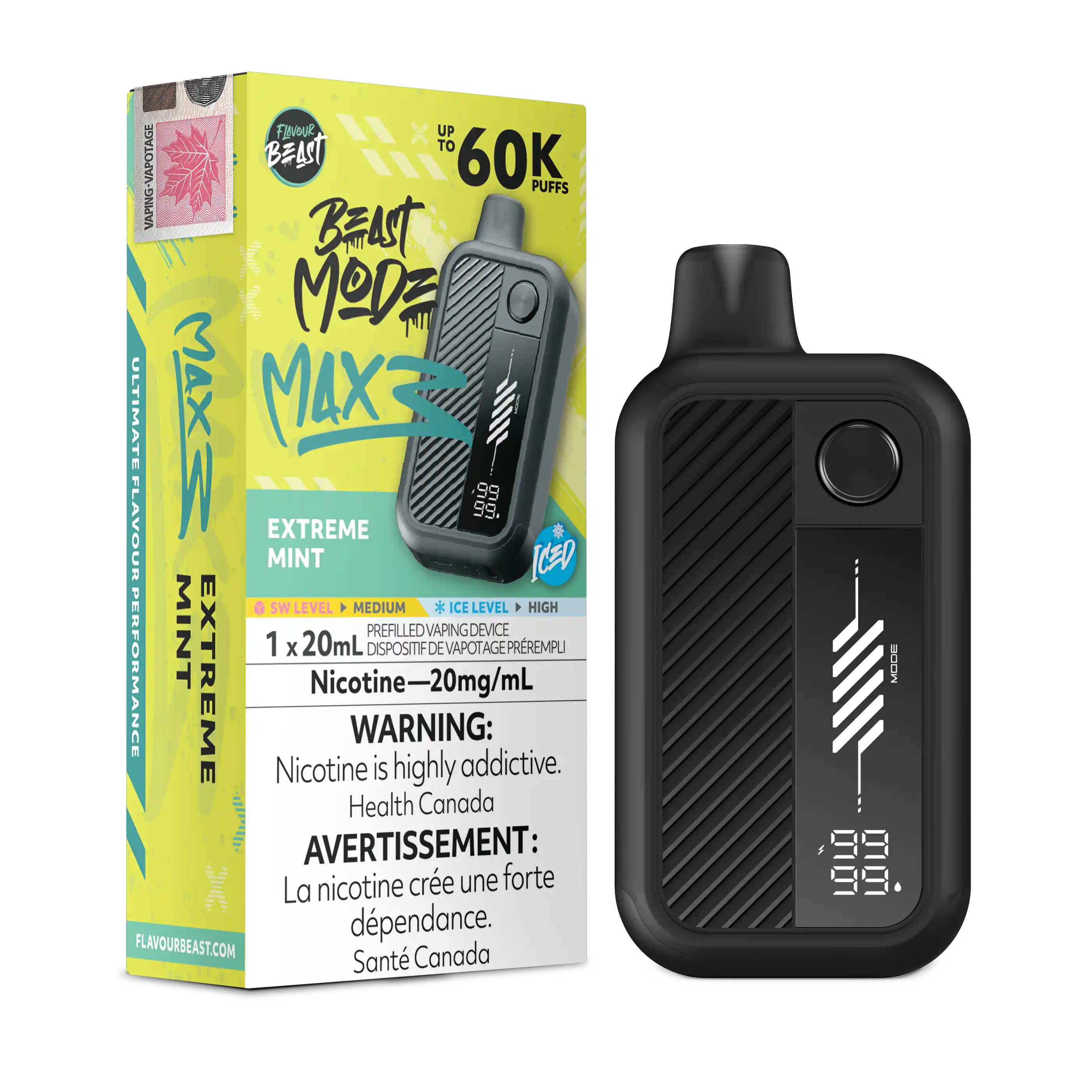 Extreme Mint Iced Flavour Beast Mode Max 3 - Disposable Vape 60K