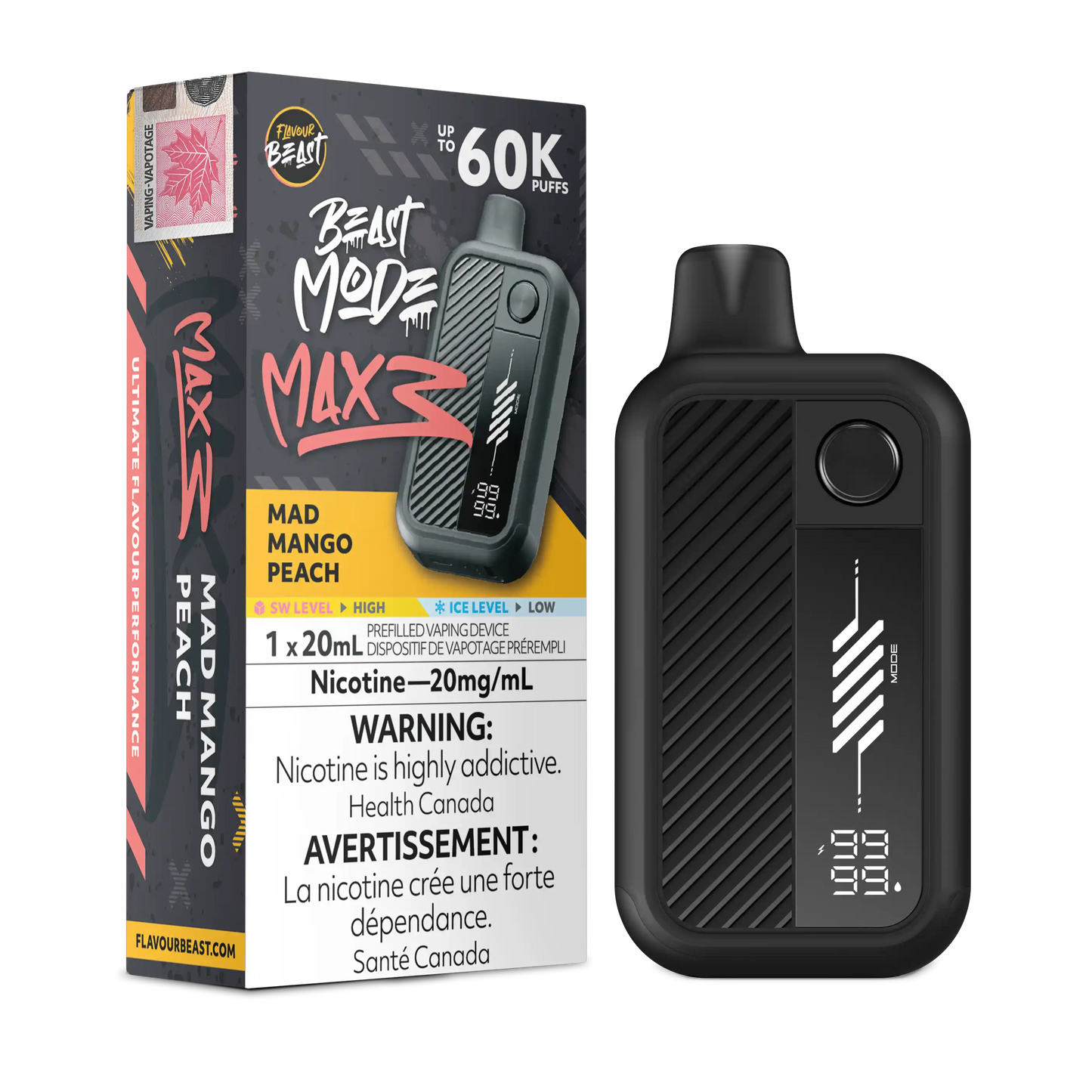 Mad Mango Peach Flavour Beast Mode Max 3 - Disposable Vape 60K