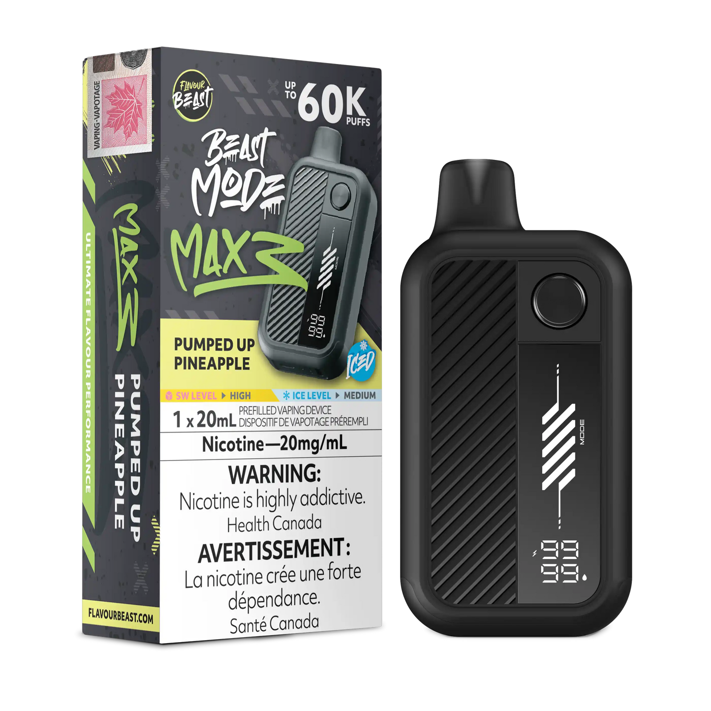 Pumped Up Pineapple Iced Flavour Beast Mode Max 3 - Disposable Vape 60K