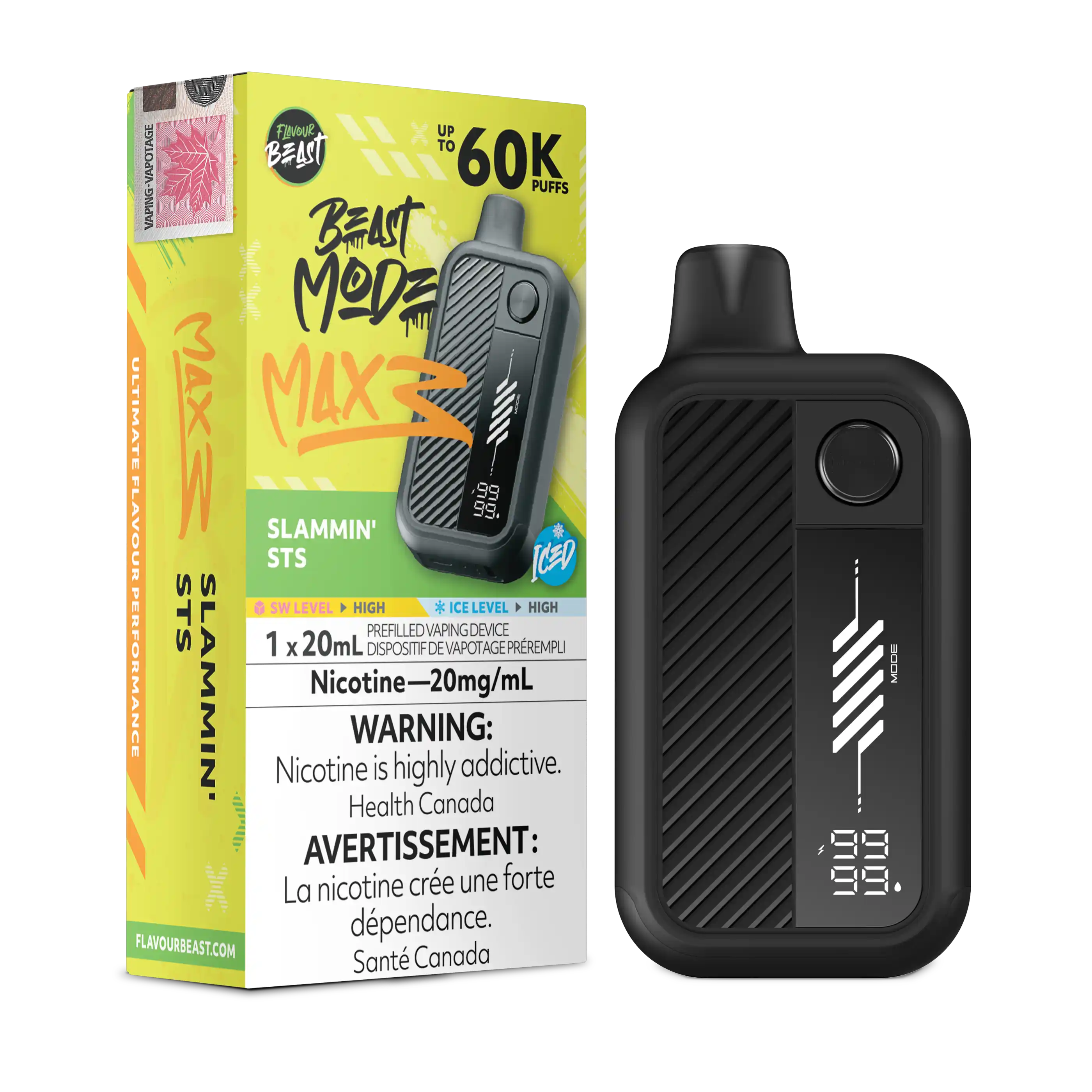 Slammin' STS Iced Flavour Beast Mode Max 3 - Disposable Vape 60K