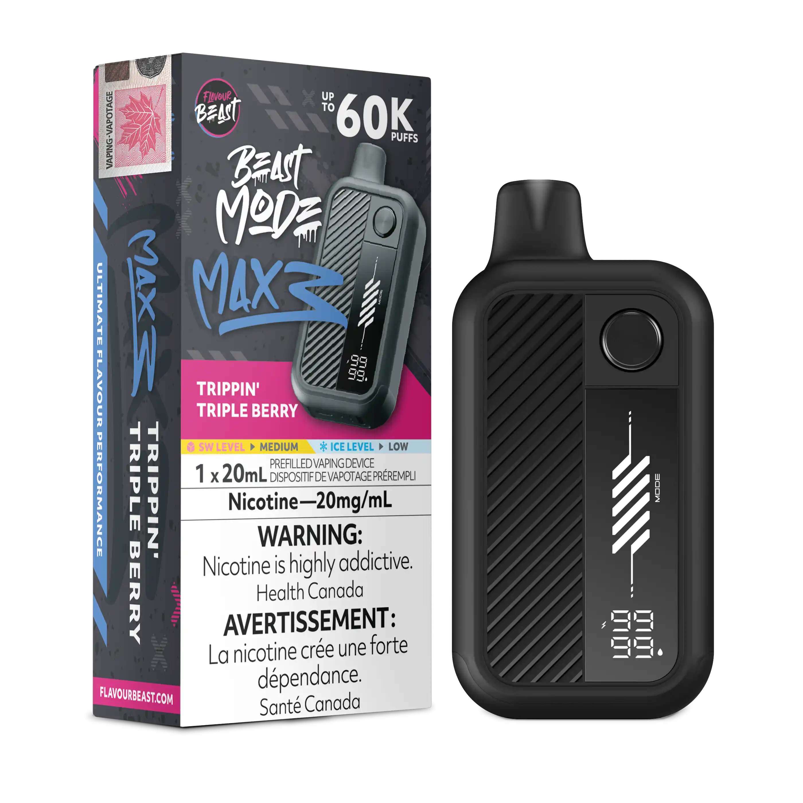 Trippin' Triple Berry Flavour Beast Mode Max 3 - Disposable Vape 60K