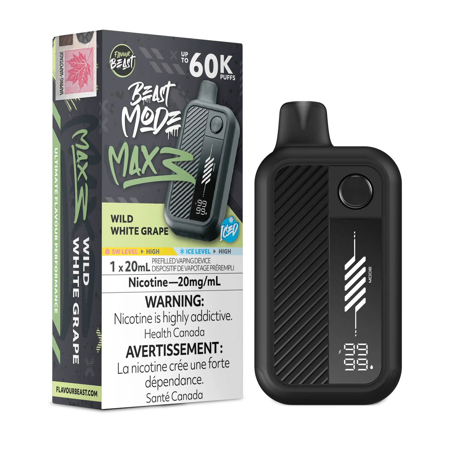 Wild White Grape Iced Flavour Beast Mode Max 3 - Disposable Vape 60K
