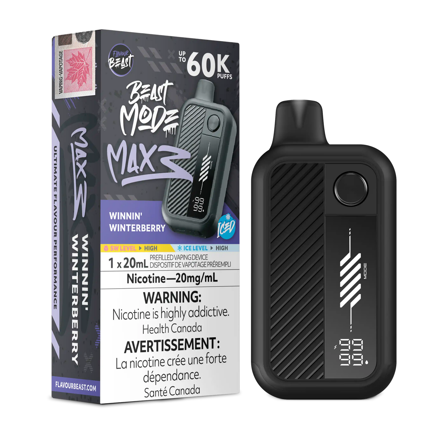 Winnin' Winterberry Iced Flavour Beast Mode Max 3 - Disposable Vape 60K
