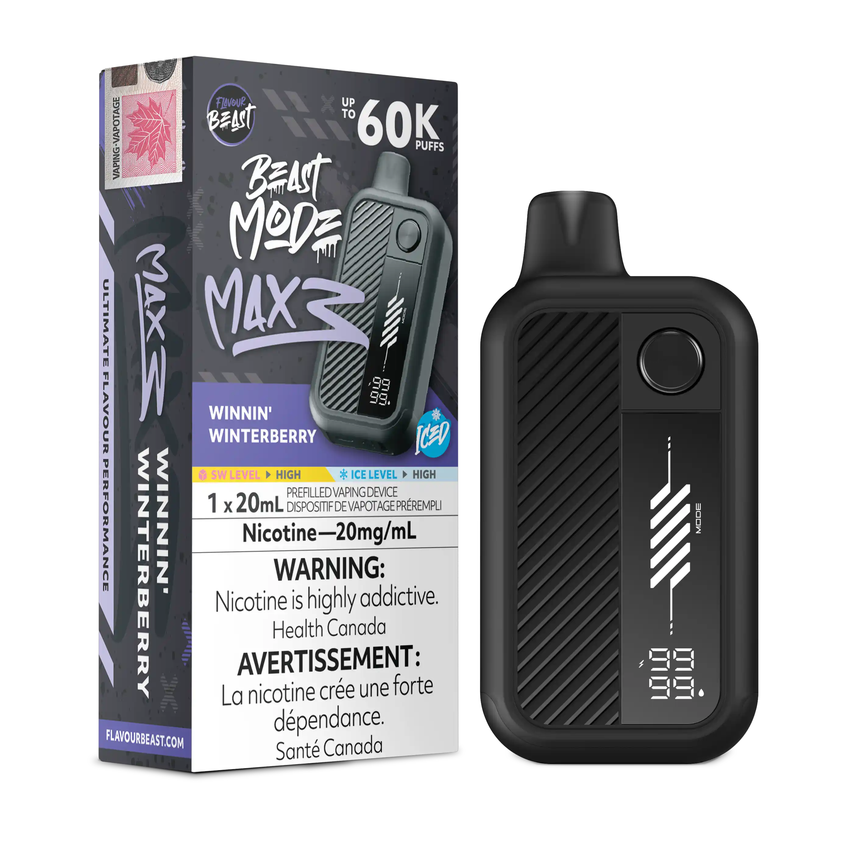 Winnin' Winterberry Iced Flavour Beast Mode Max 3 - Disposable Vape 60K