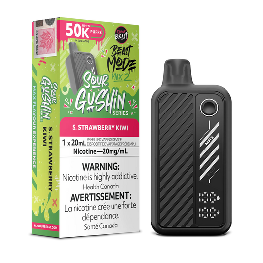 Sour Gushin S. Strawberry Kiwi Flavour Beast Mode Max 2 - Disposable 50K by FLAVOUR BEAST