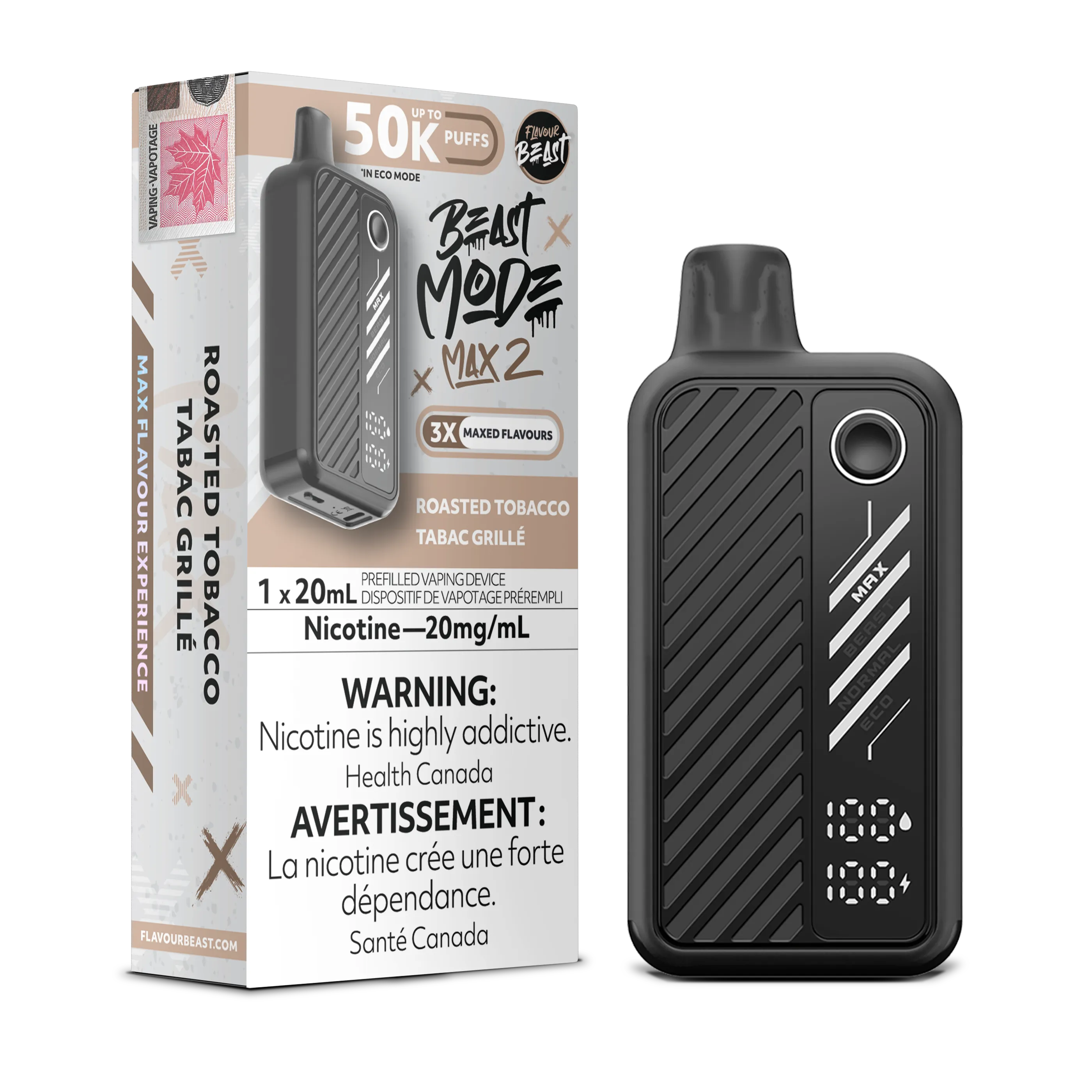 Roasted Tobacco Flavour Beast Mode Max 2 - Disposable 50K