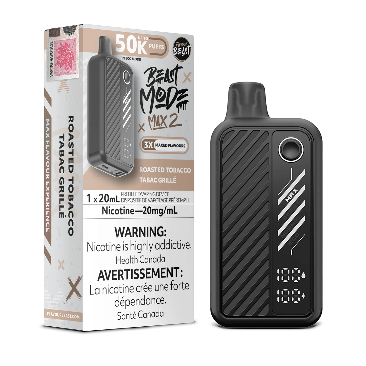 Roasted Tobacco Flavour Beast Mode Max 2 - Disposable 50K by FLAVOUR BEAST