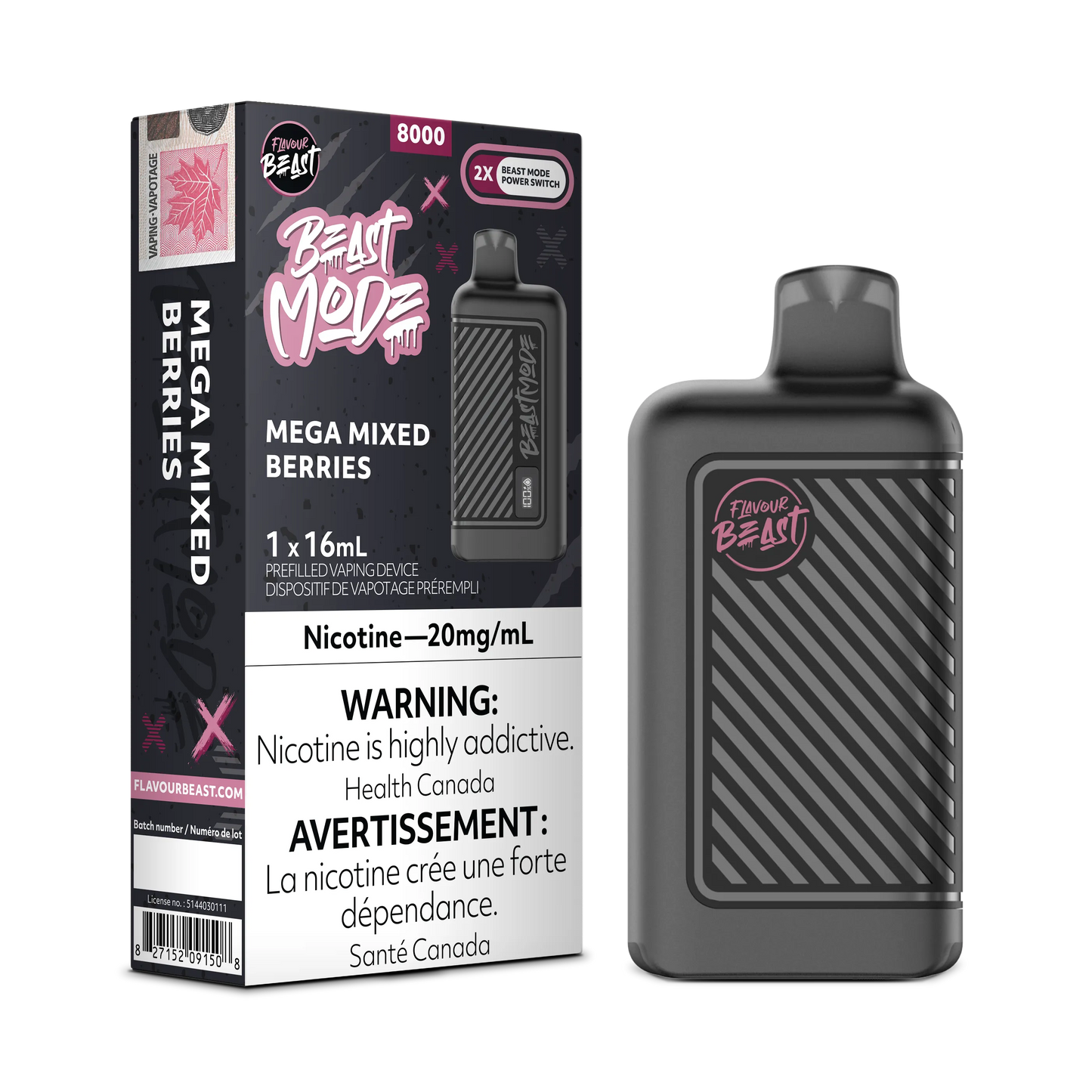 Mega Mixed Berries Flavour Beast Mode - Disposable 8K