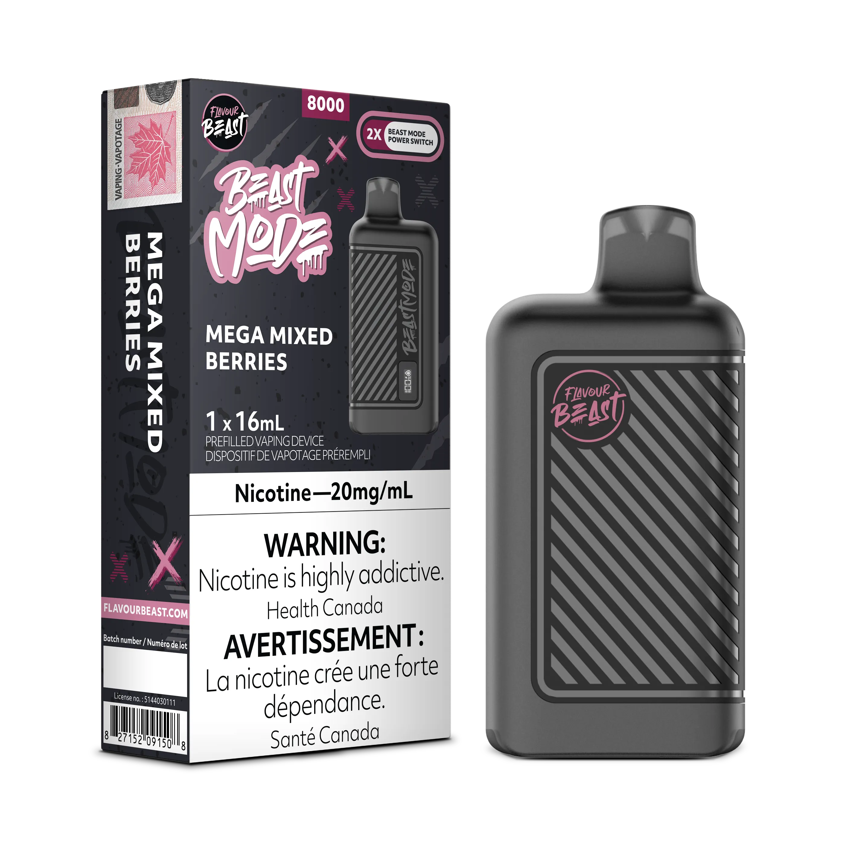 Mega Mixed Berries Flavour Beast Mode - Disposable 8K