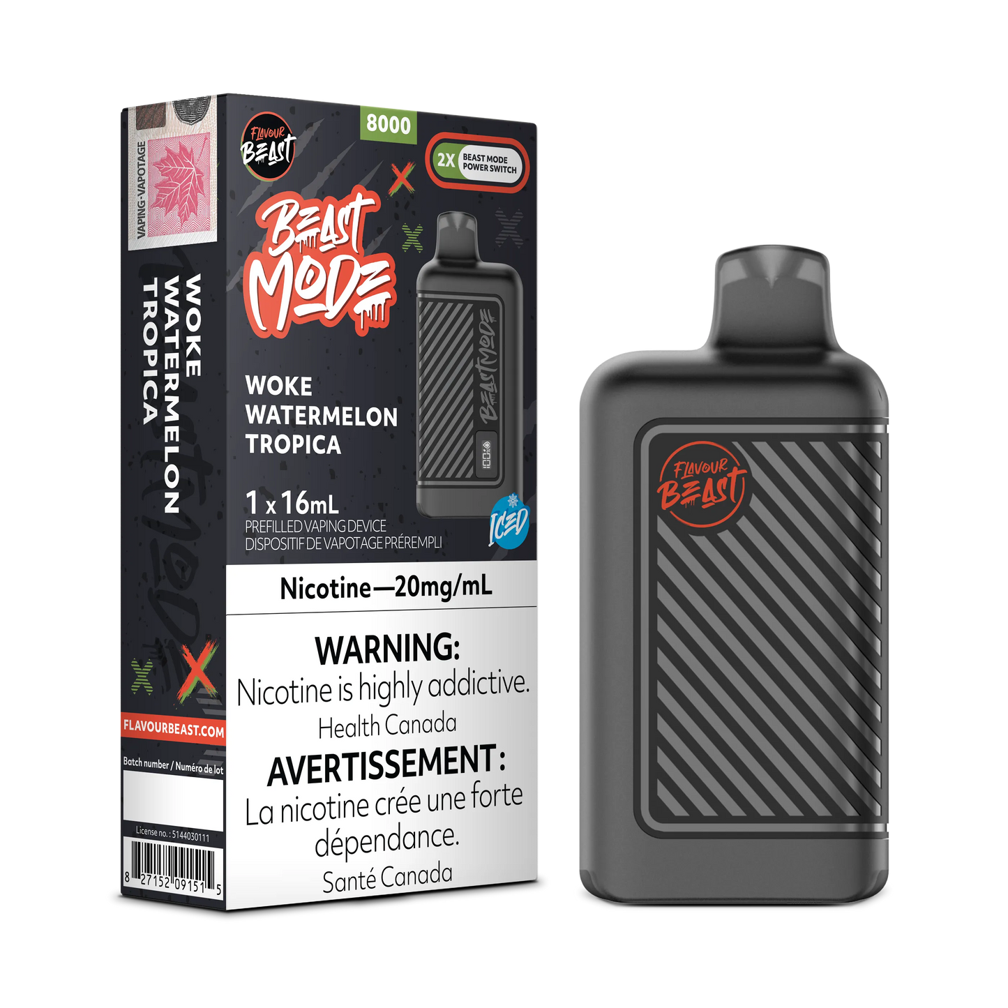 Woke Watermelon Tropica Iced Flavour Beast Mode - Disposable 8K