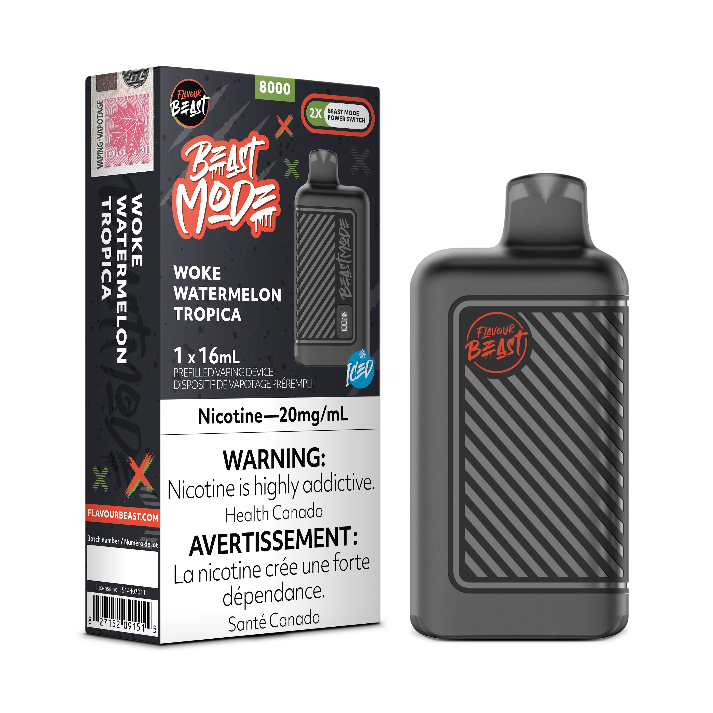 Woke Watermelon Tropica Iced Flavour Beast Mode - Disposable 8K