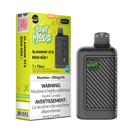 Slammin' STS (Sour Snap Iced) Flavour Beast Mode - Disposable 8K