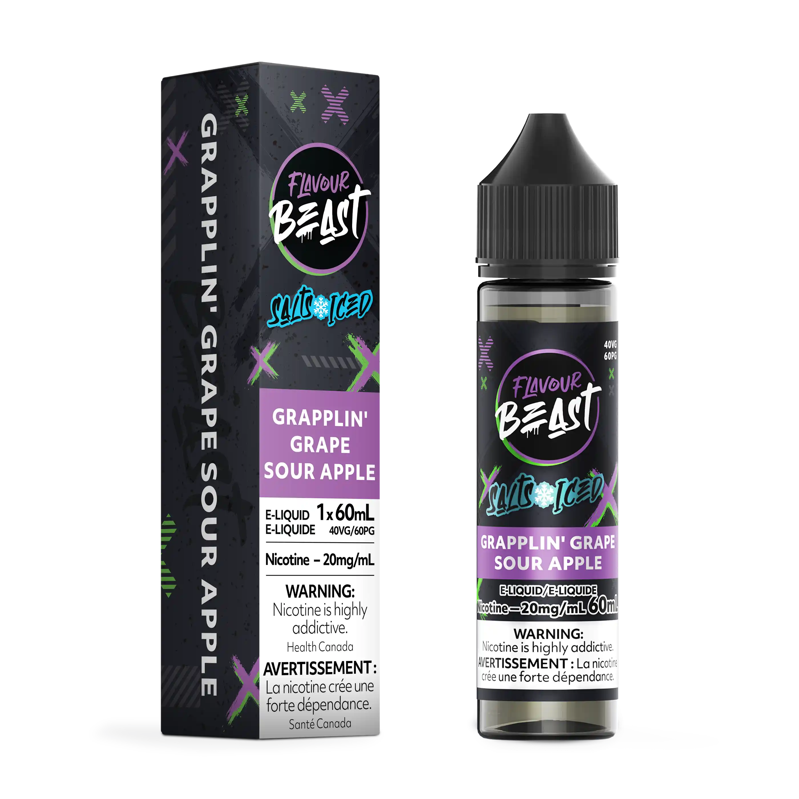 Grapplin' Grape Sour Apple Iced by Flavour Beast Salt