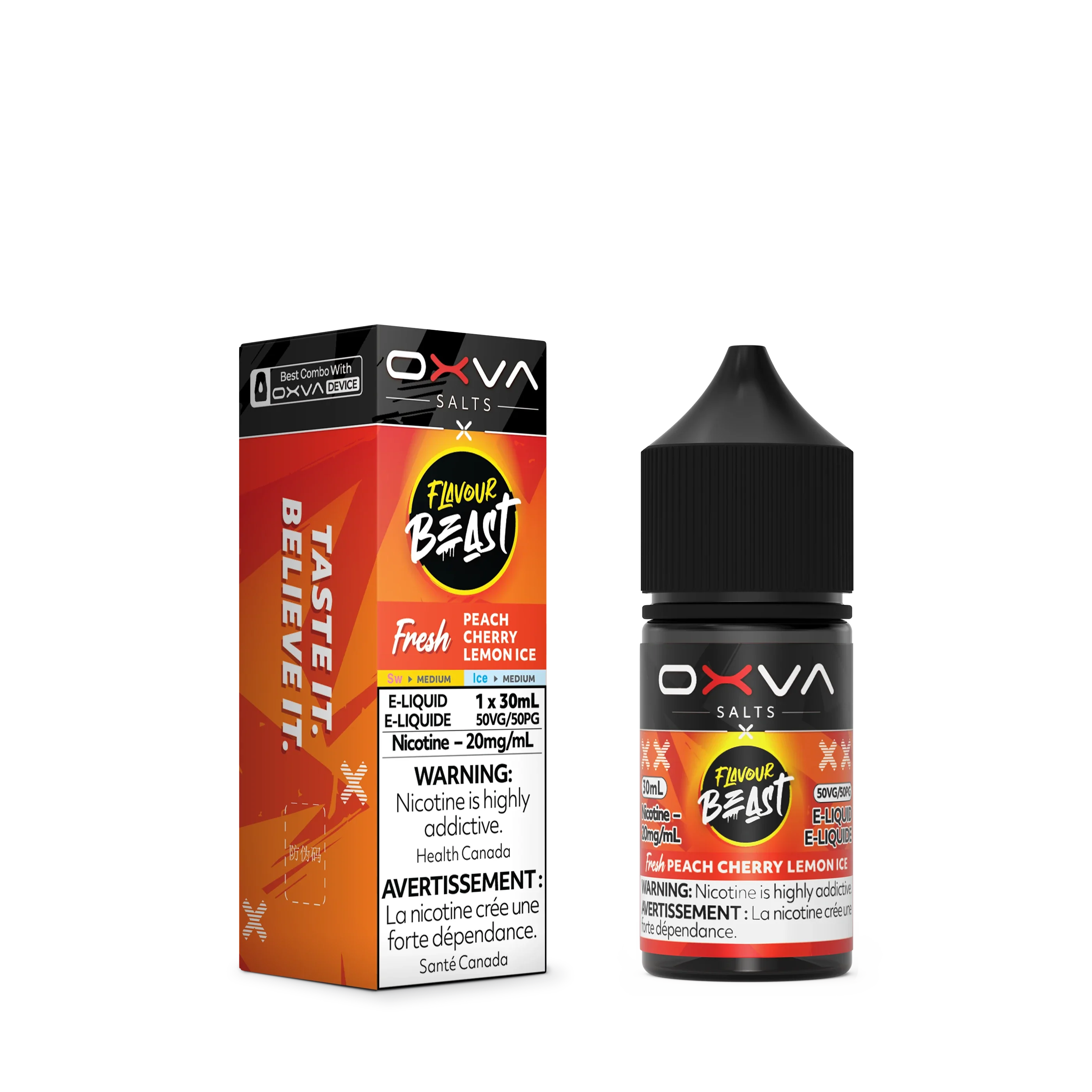 Fresh Peach Cherry Lemon Ice by Flavour Beast x OXVA E-Liquid Salt