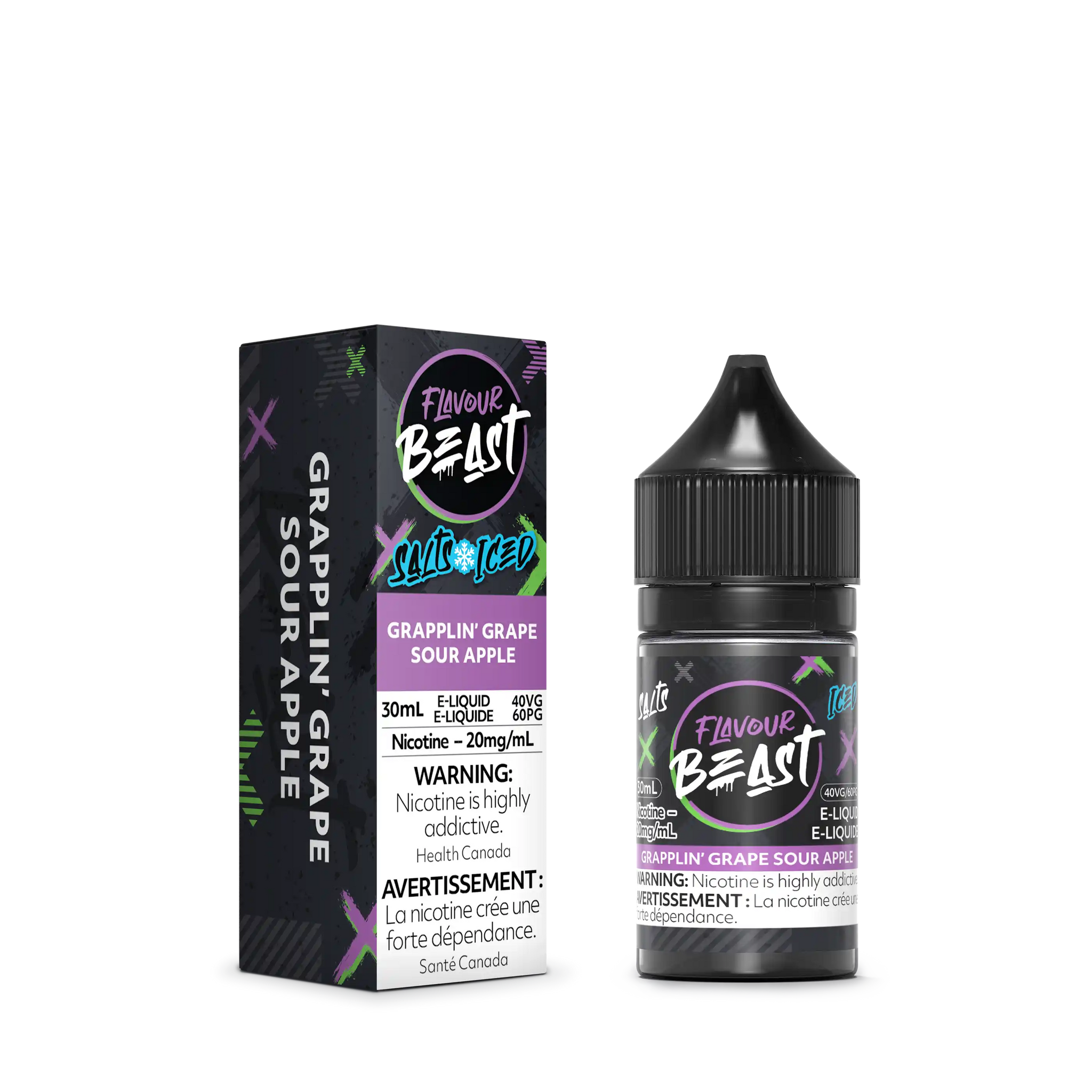 Grapplin' Grape Sour Apple Iced by Flavour Beast Salt