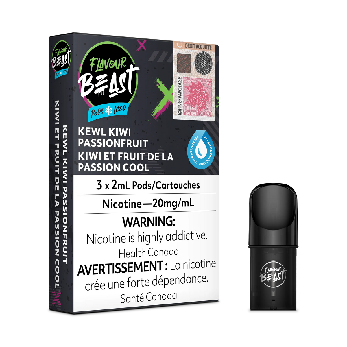Flavour Beast Flow Pods - Kewl Kiwi Passionfruit Iced