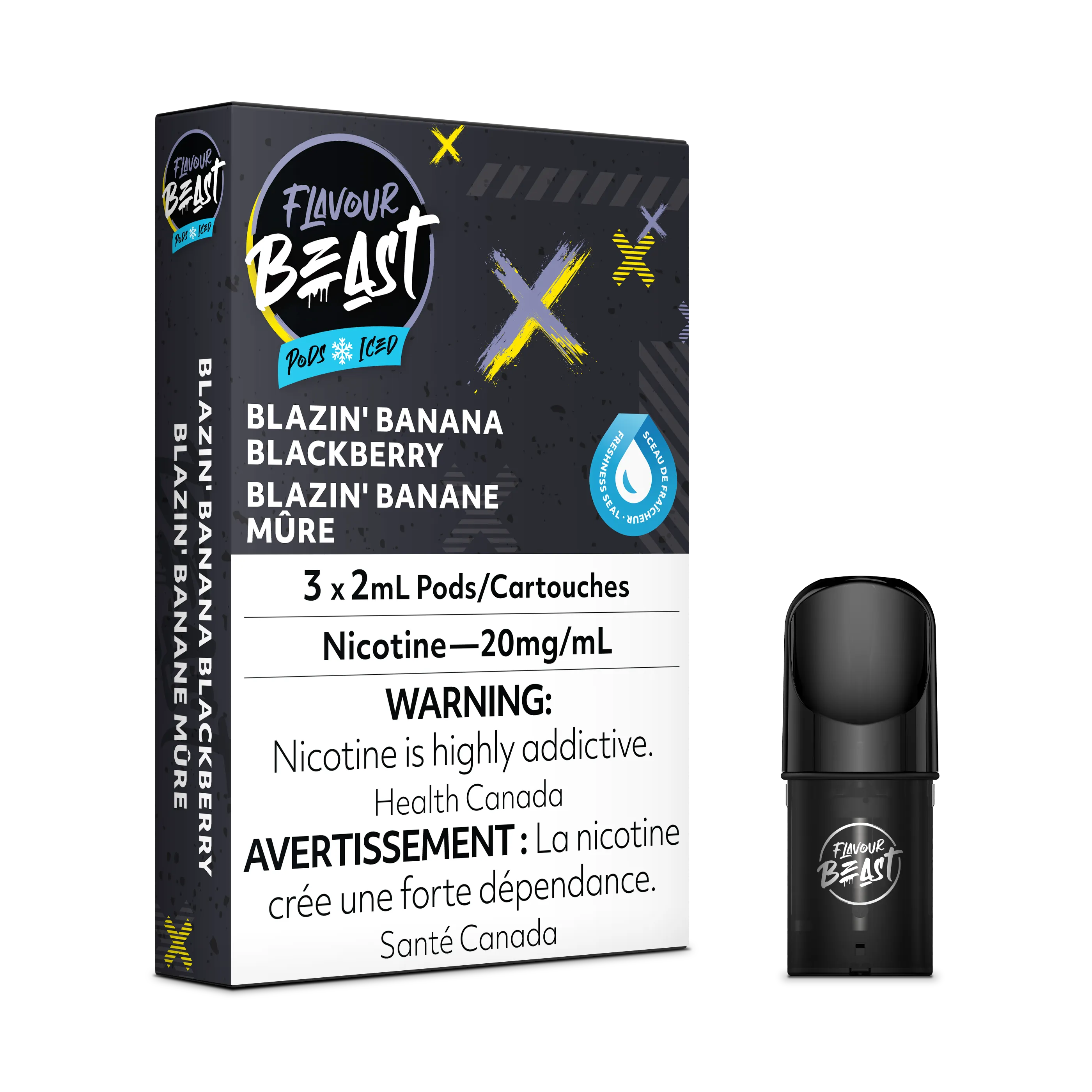 Flavour Beast Flow Pods - Blazin' Banana Blackberry Iced