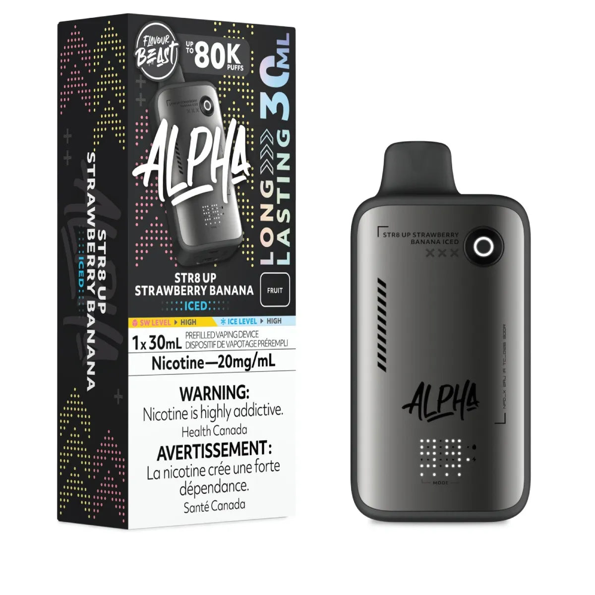 Flavour Beast Alpha Disposable - STR8 UP Strawberry Banana Iced