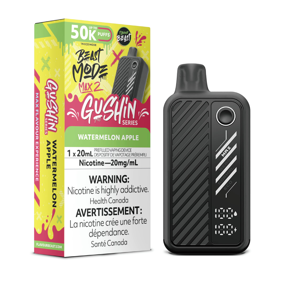 Flavour Beast Beast Mode Max 2 Disposable - Gushin Watermelon Apple