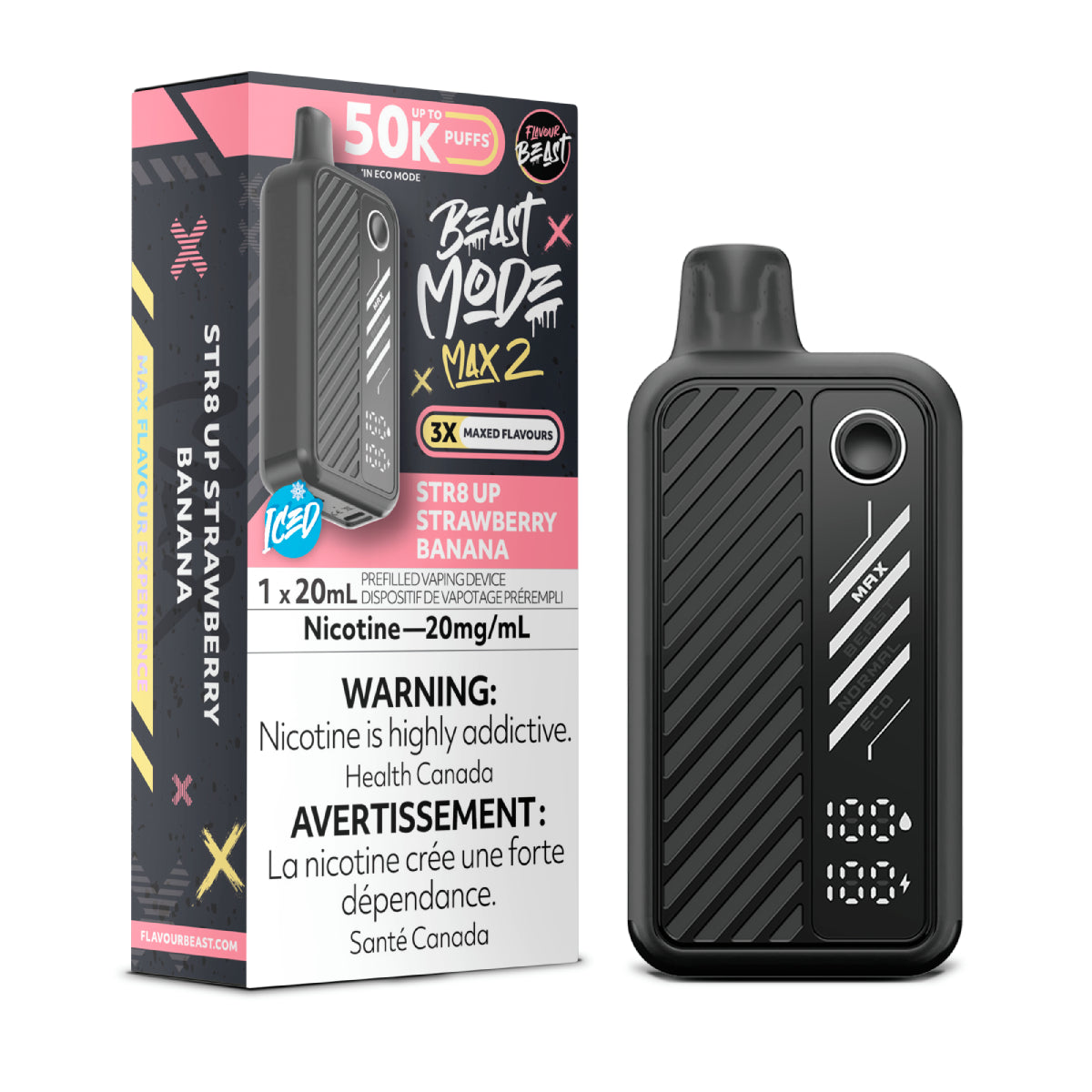 Flavour Beast Beast Mode Max 2 Disposable - STR8 UP Strawberry Banana