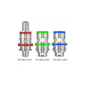 Three silver FreeMax Fireluke 22 coils with red, green, and blue O-rings, labeled 1.5Ω, 0.5Ω, and 1.0Ω.