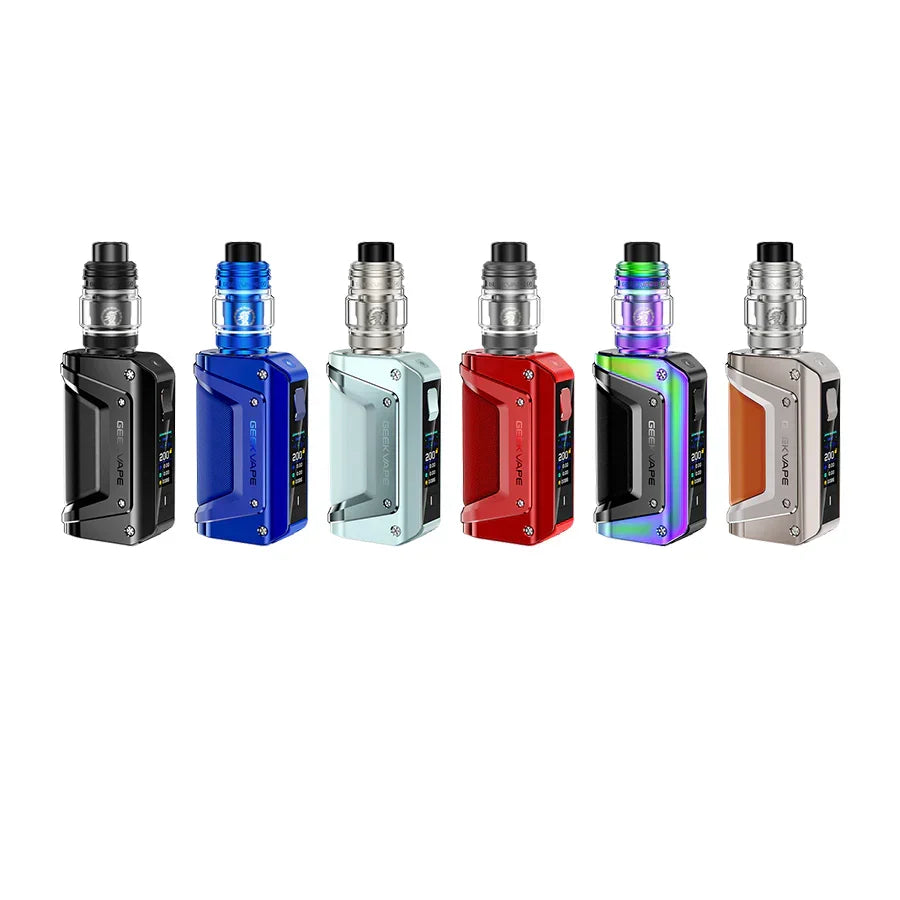 Geekvape Aegis Legend 3 200W Starter Kit in purple with a silver Cerberus tank.