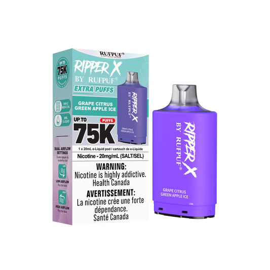 Grape citrus green apple ice Rufpuf Ripper X Pods 75K