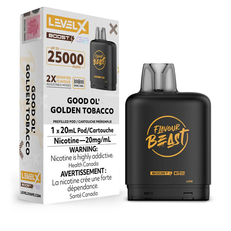 Good Ol' Golden Tobacco Flavour Beast Boost G2 Pods 25K