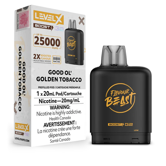 Good Ol' Golden Tobacco Flavour Beast Boost G2 Pods 25K