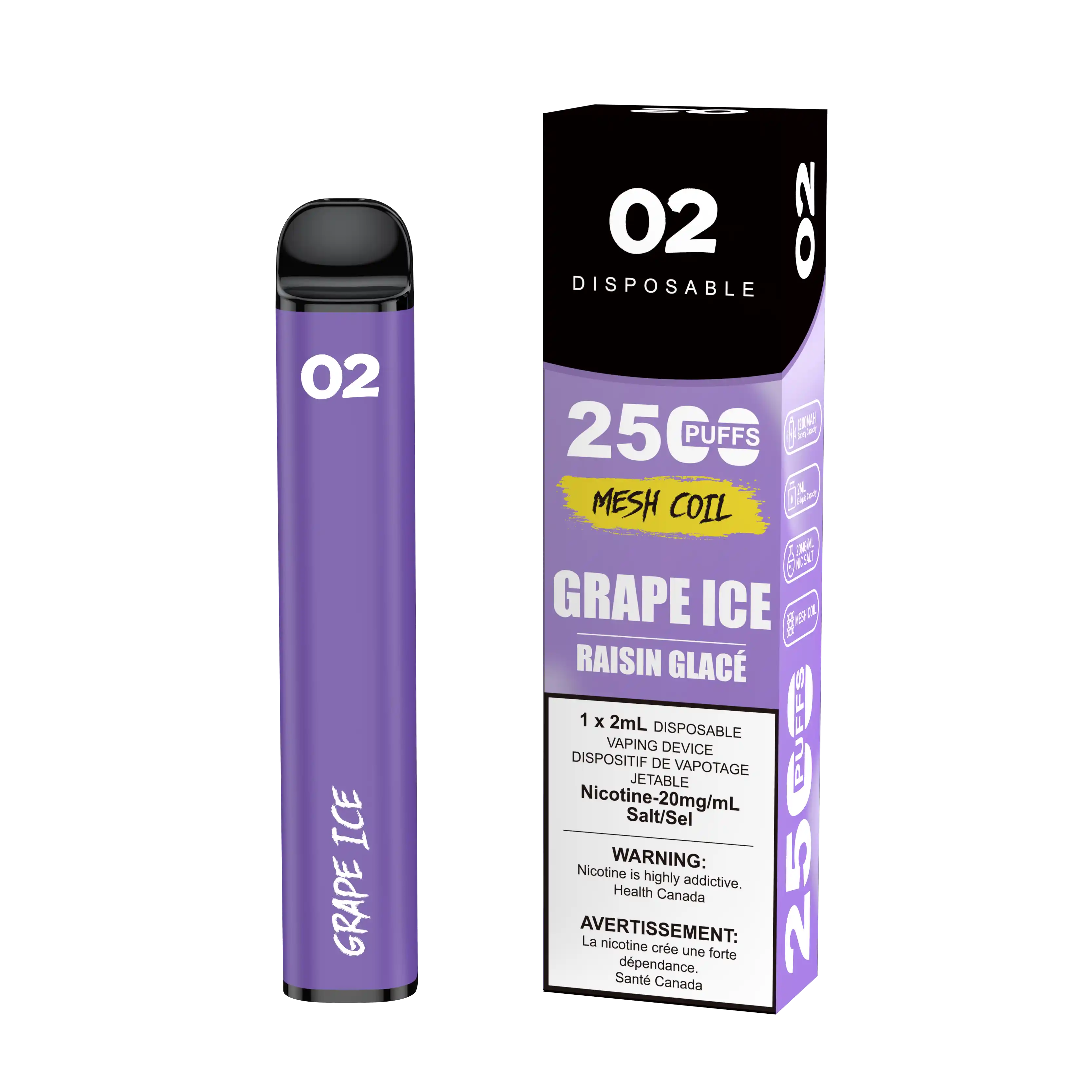 Grape Ice O2 - Disposable 2.5K