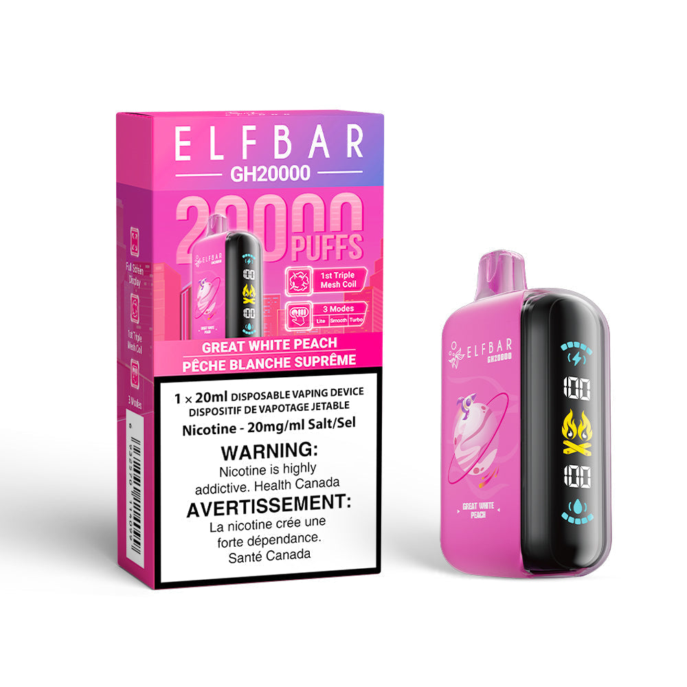 Great White Peach Elf Bar GH20000 - Disposable Vape by ELFBAR
