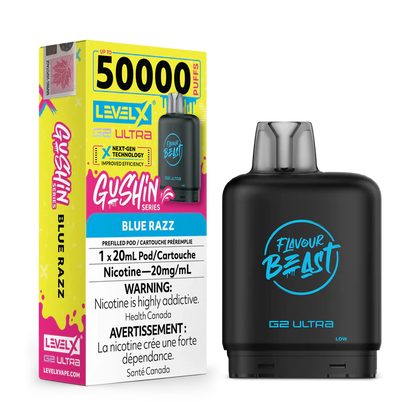 Gushin Blue Razz by Level X Flavour Beast G2 Ultra 50K