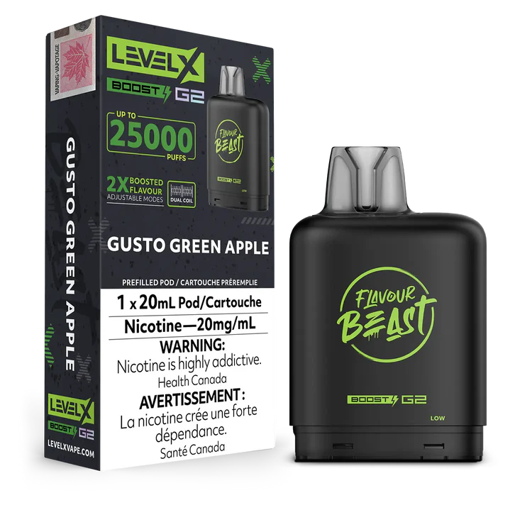 Gusto Green Apple Flavour Beast Boost G2 Pods 25K