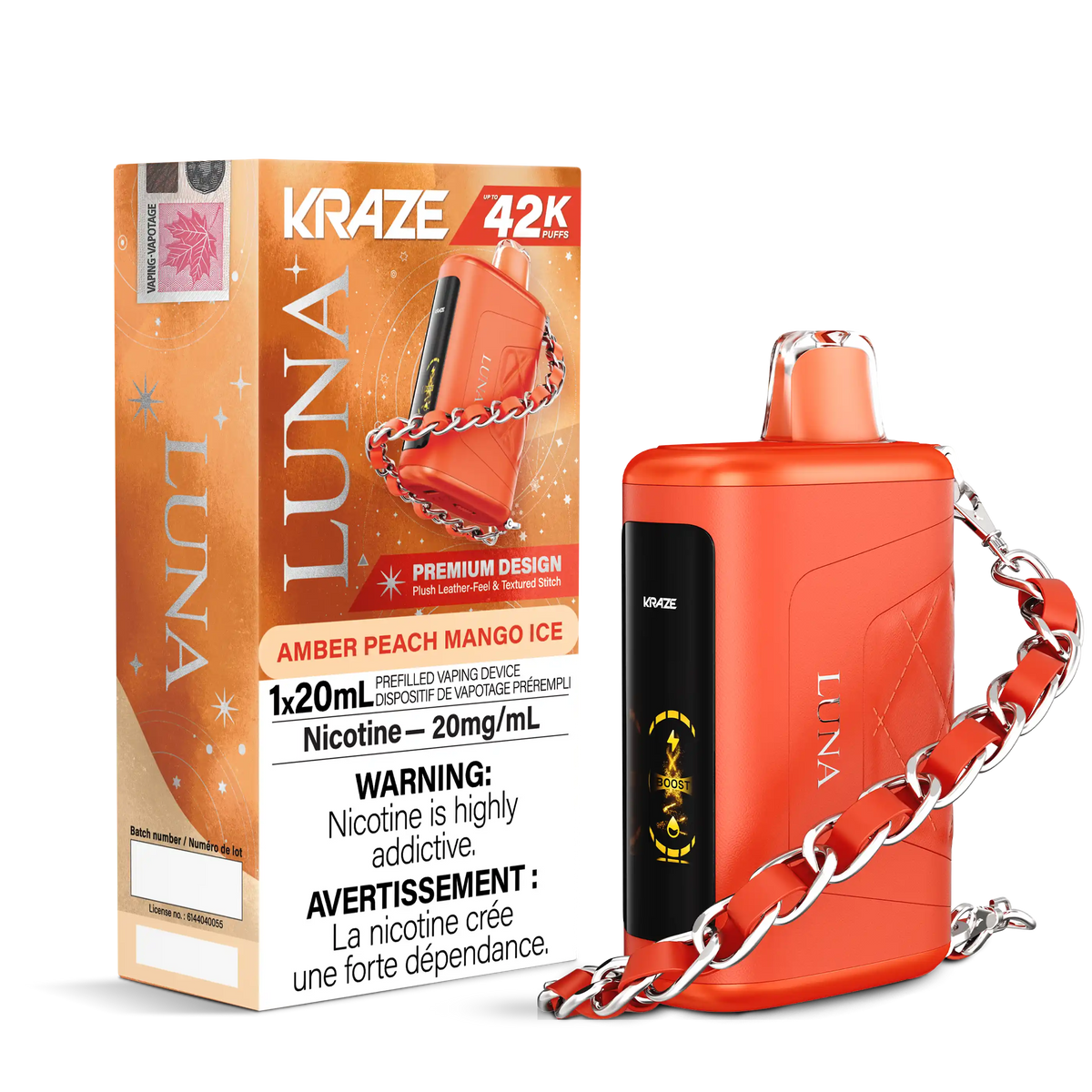 Amber Peach Mango Ice Kraze Luna - Disposable 42K