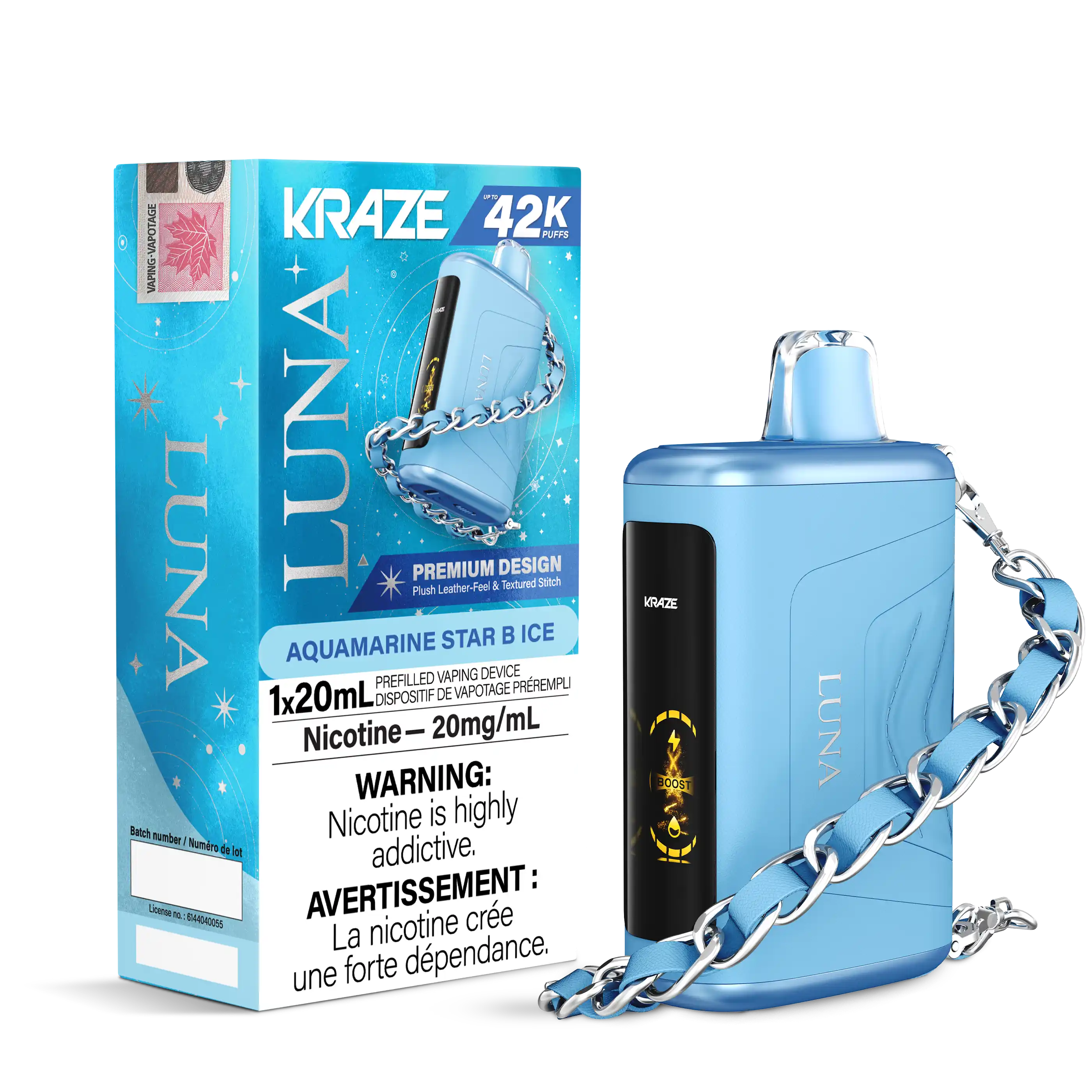 Aquamarine Star B Ice Kraze Luna - Disposable 42K by KRAZE