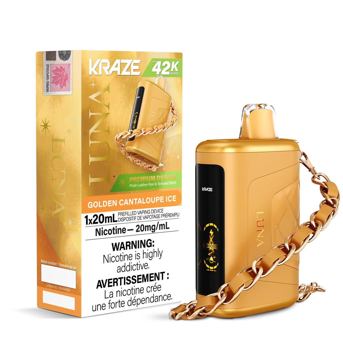Golden Cantaloupe Ice Kraze Luna - Disposable 42K
