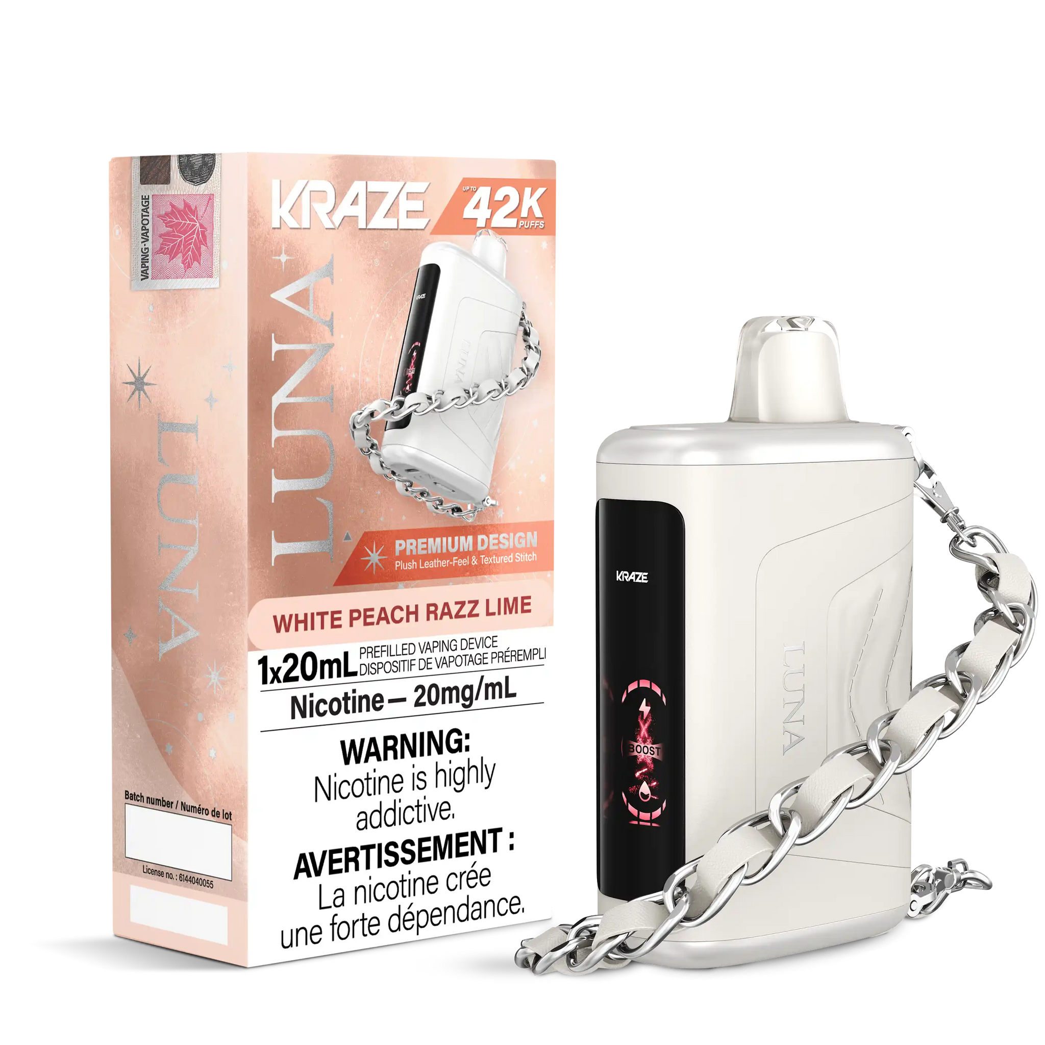White Peach Razz Lime Kraze Luna - Disposable 42K