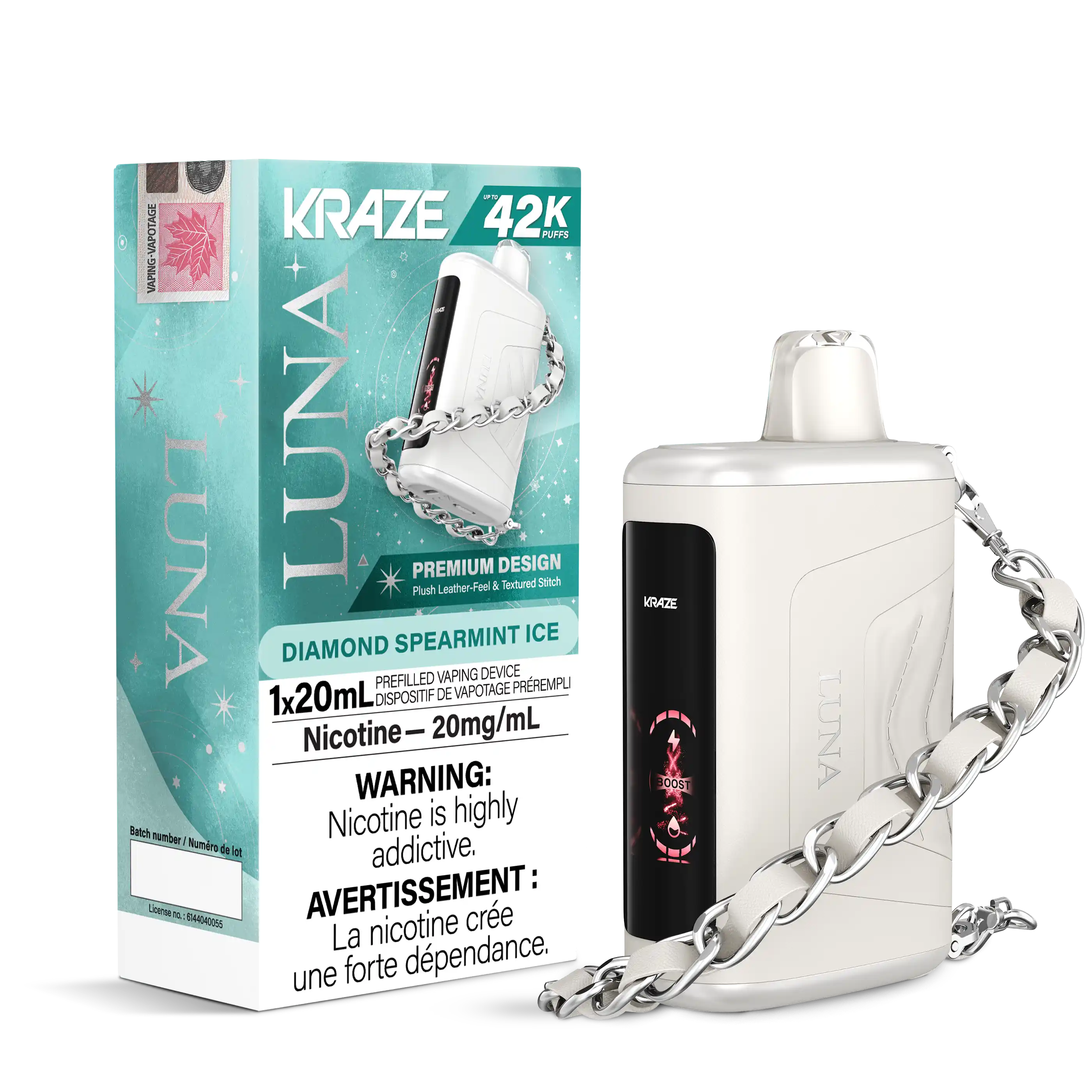 Diamond Spearmint Ice Kraze Luna - Disposable 42K by KRAZE
