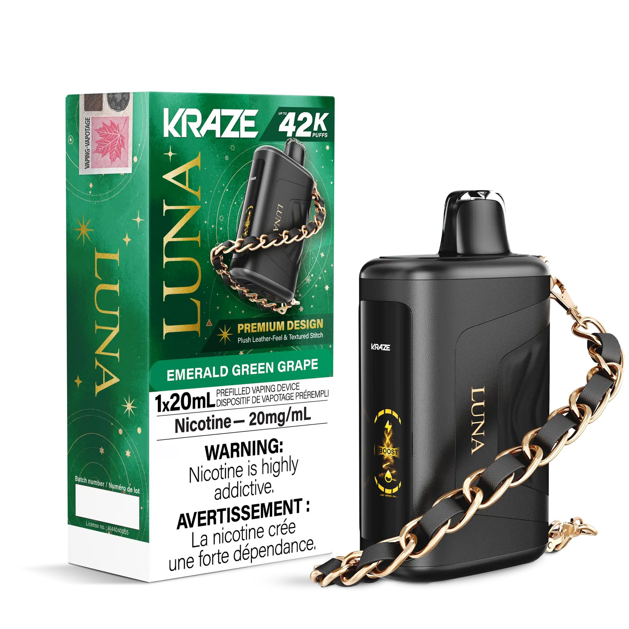 Emerald Green Grape Kraze Luna - Disposable 42K