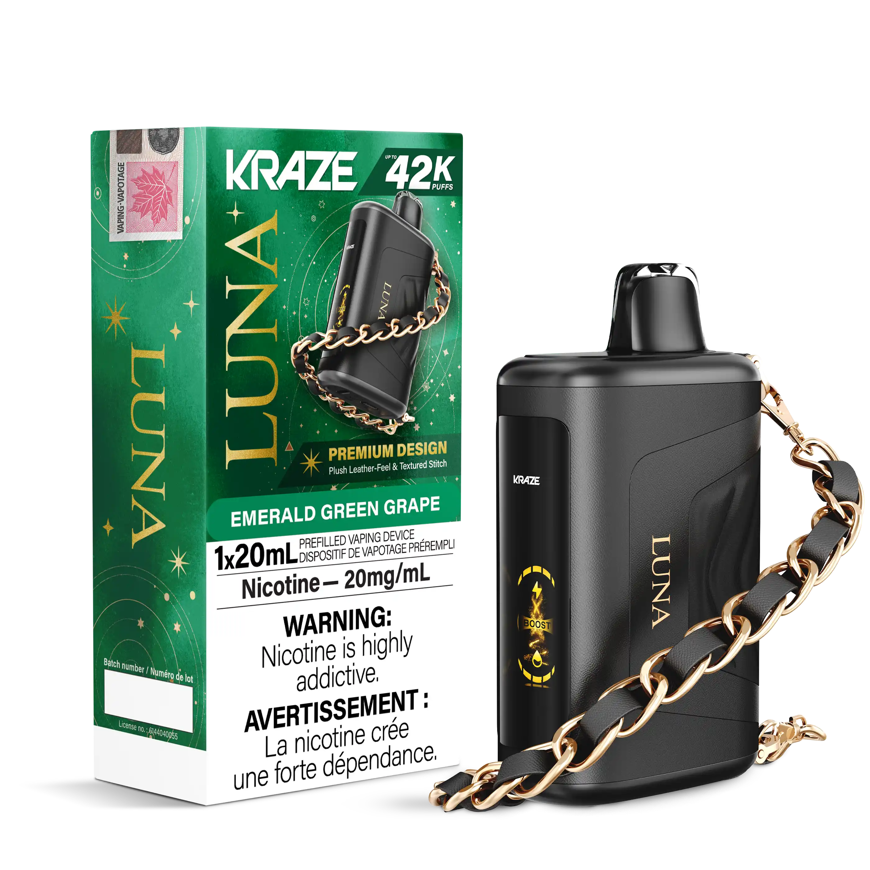 Emerald Green Grape Kraze Luna - Disposable 42K by KRAZE