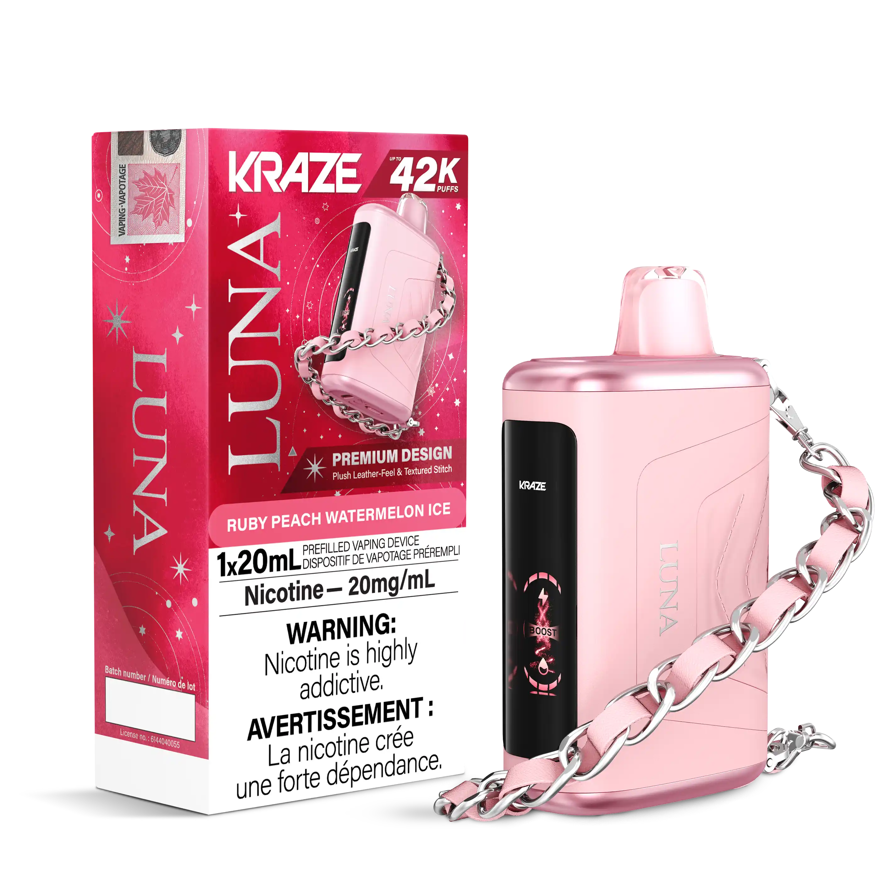 Ruby Peach Watermelon Ice Kraze Luna - Disposable 42K