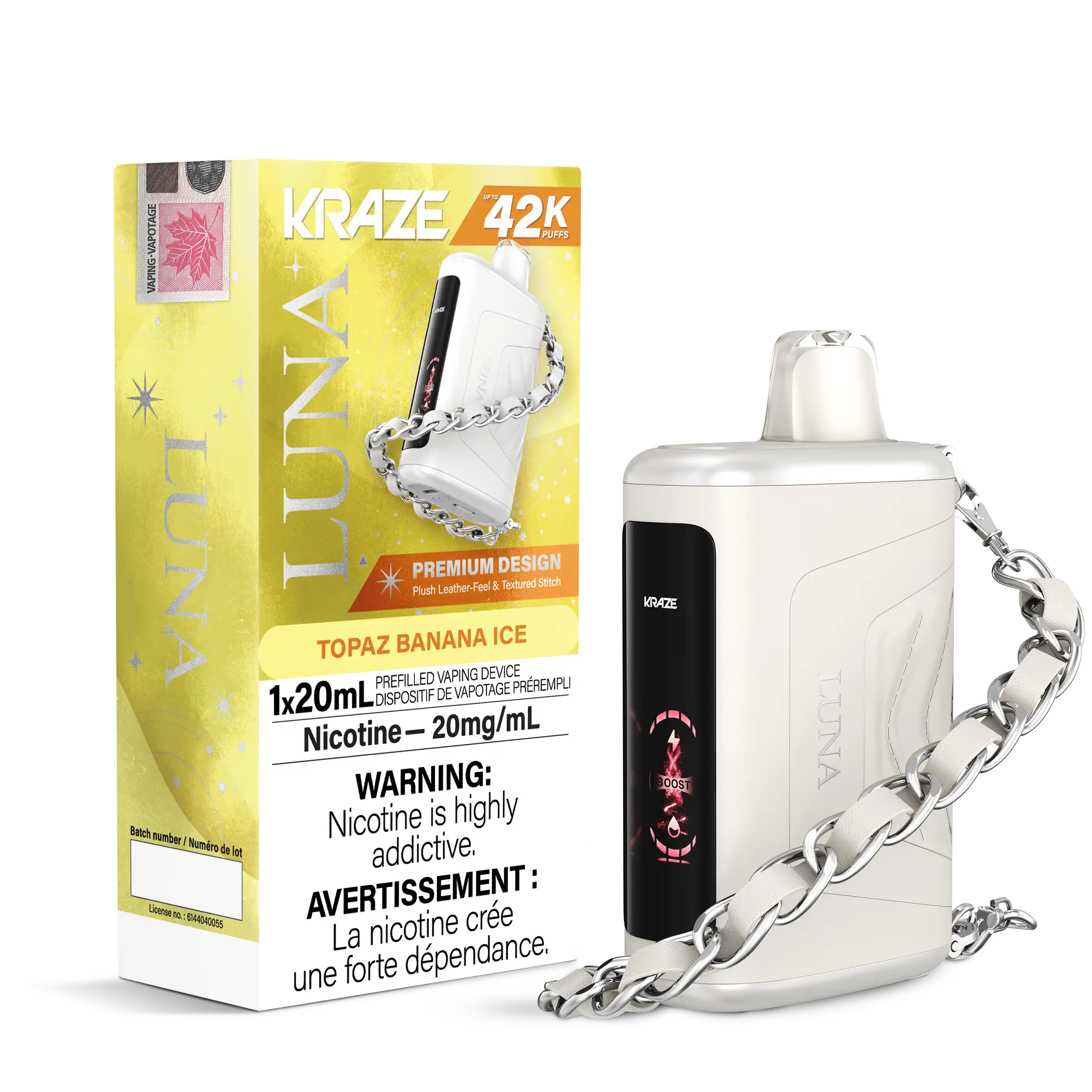 Topaz Banana Ice Kraze Luna - Disposable 42K by KRAZE