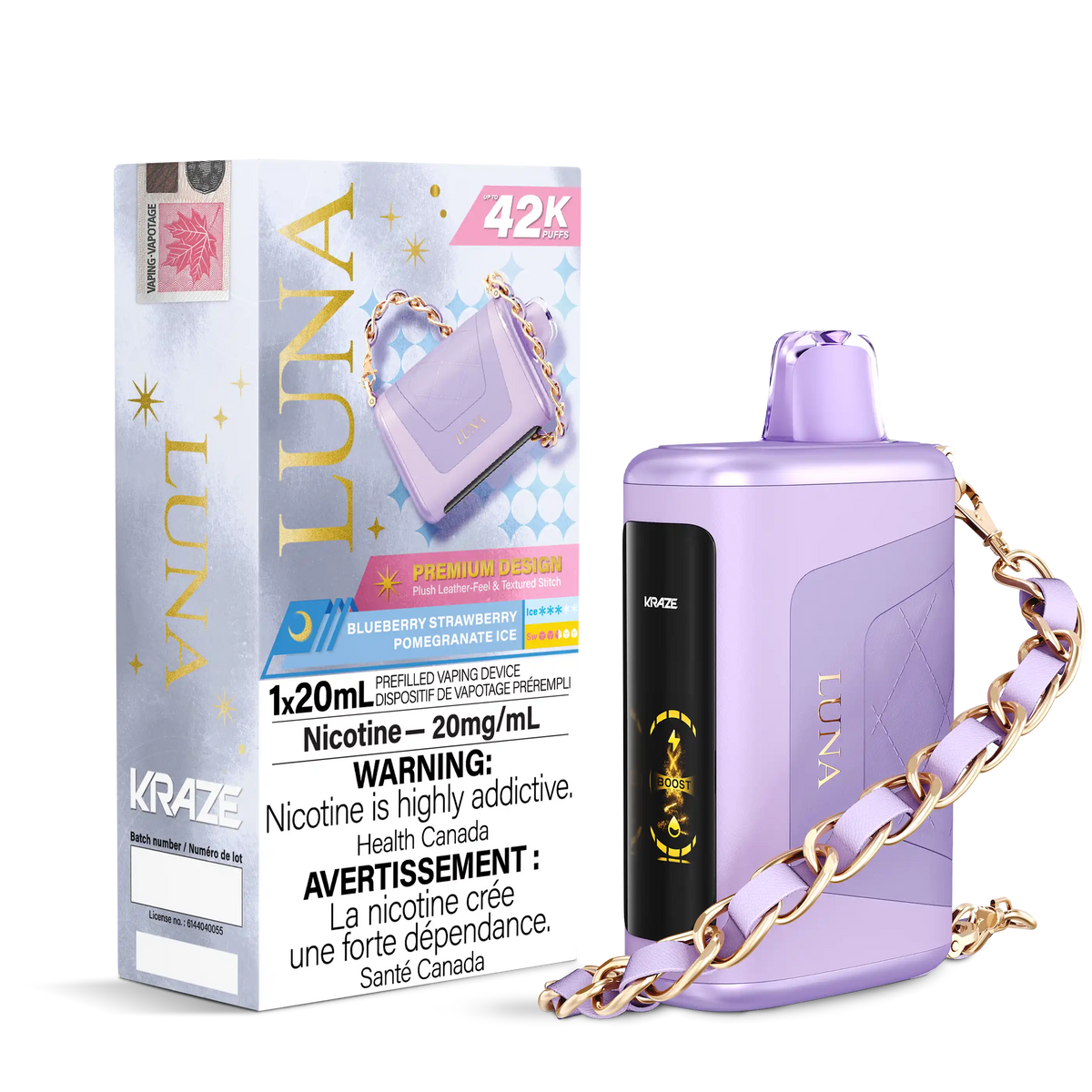 Blueberry Strawberry Pomegranate Ice Kraze Luna - Disposable 42K by KRAZE