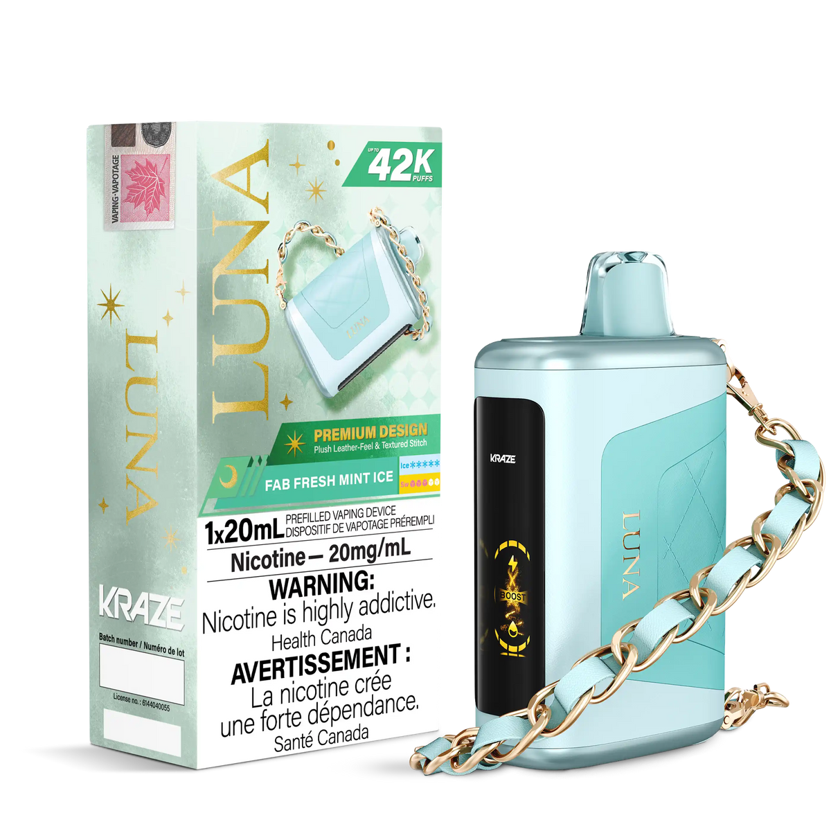 Fab Fresh Mint Ice Kraze Luna - Disposable 42K by KRAZE