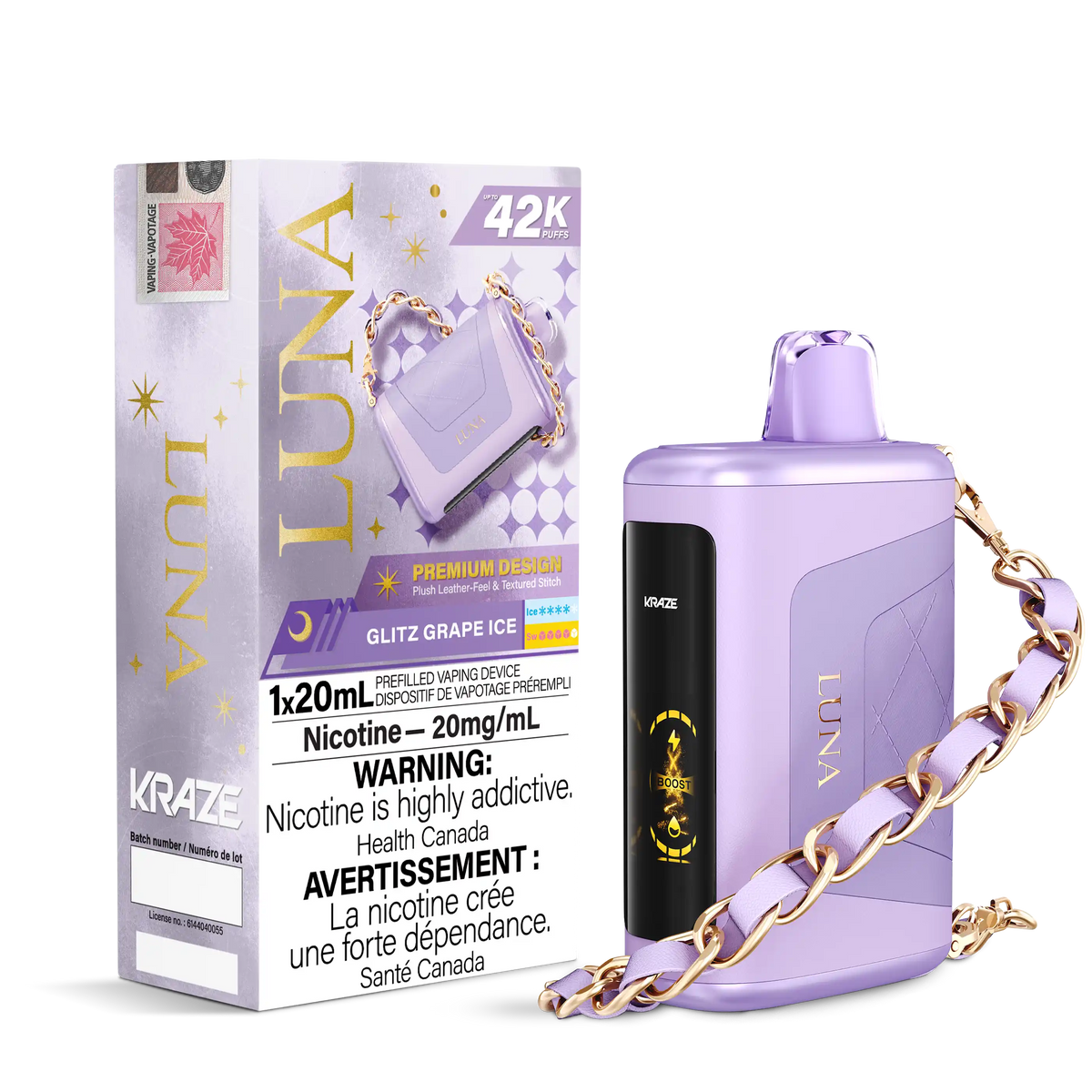 Glitz Grape Ice Kraze Luna - Disposable 42K by KRAZE