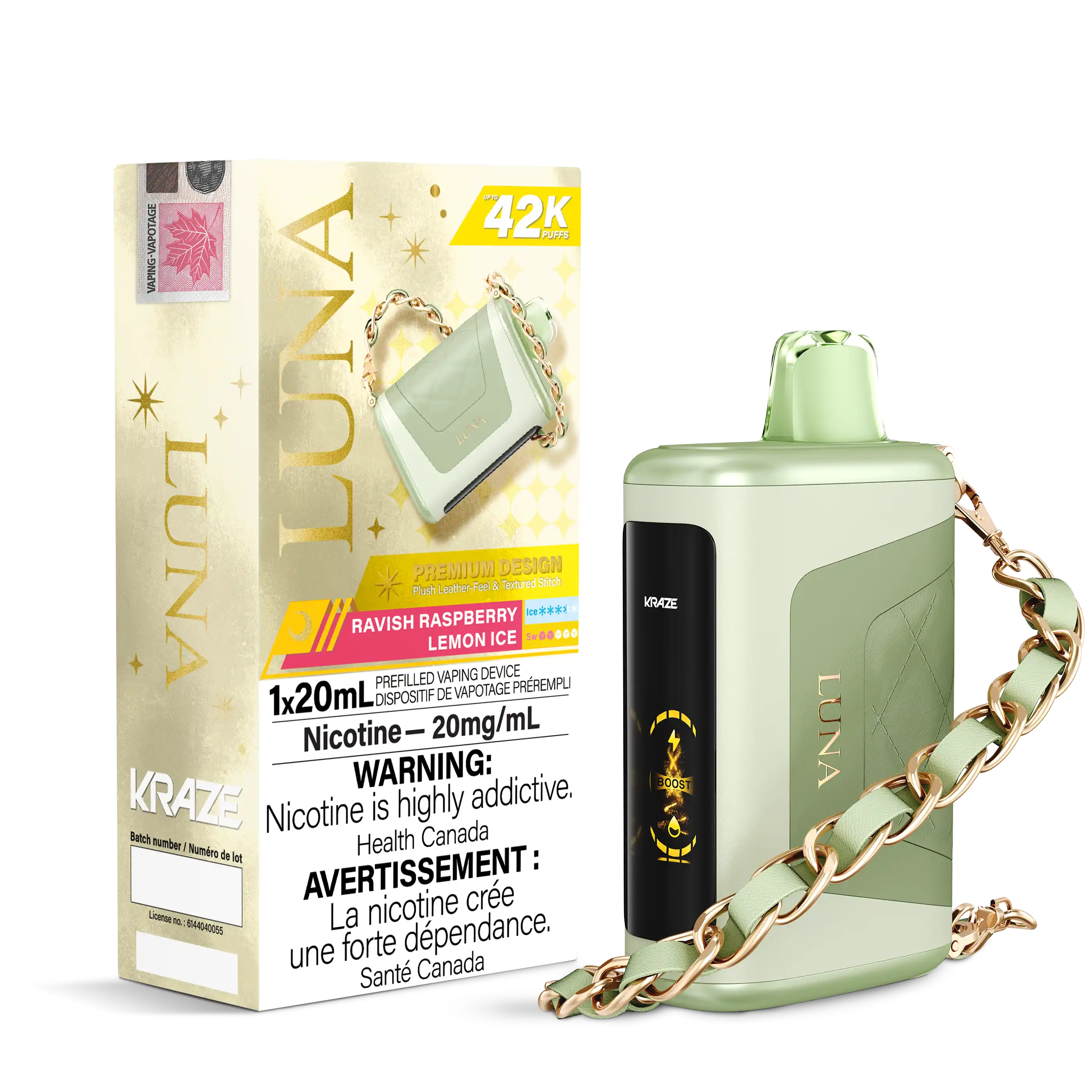 Ravish Raspberry Lemon Ice Kraze Luna - Disposable 42K