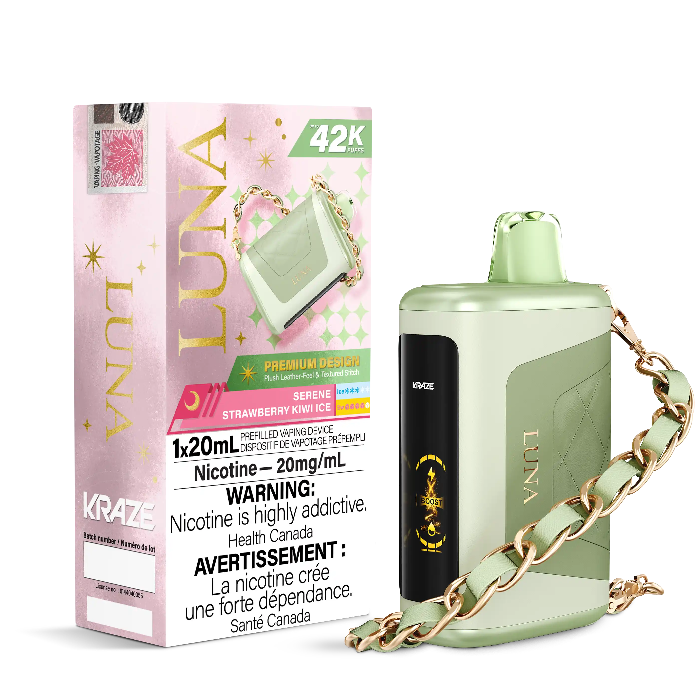 Serene Strawberry Kiwi Ice Kraze Luna - Disposable 42K